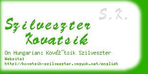 szilveszter kovatsik business card